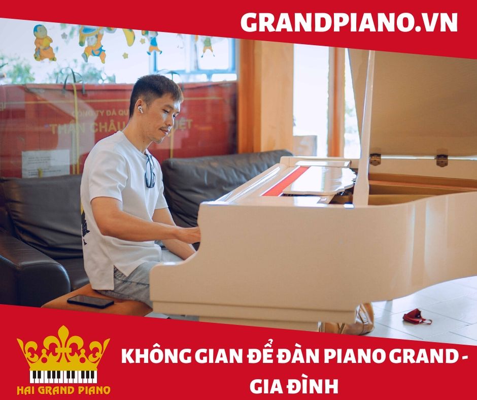 KHÔNG GIAN ĐỂ ĐÀN PIANO GRAND WHITE | GIA ĐÌNH | QUẬN BÌNH THẠNH 